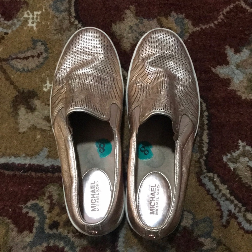 Michael Kors rose gold sneakers